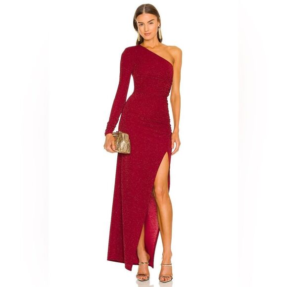 Michael Costello x REVOLVE Gilly Maxi Dress in Dark Red size xs NWOT - Picture 1 of 6